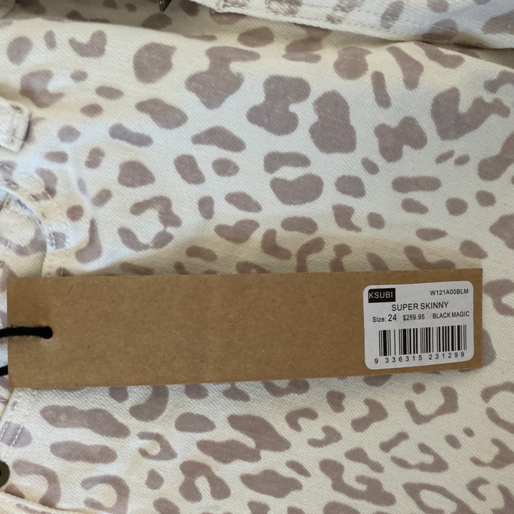 Ksubi cheetah print jeans size 24 fit slim  low rise skinny jean - Picture 7 of 9